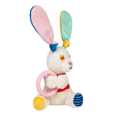 Іграшка для собак GiGwi Plush Зайчик з кільцем та пищалкою 16 см (2257)