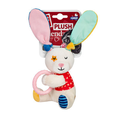 Іграшка для собак GiGwi Plush Зайчик з кільцем та пищалкою 16 см (2257)