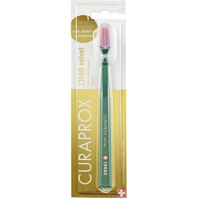 Зубна щітка Curaprox 12460 Velvet Ультрам&#039;яка Зелена з рожевим (CS 12460-20)