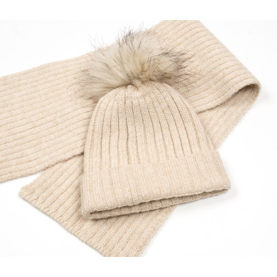 Шапка дитяча Na з шарфом (NA 1180-48-beige)