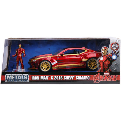 Машина Jada металева Марвел. Месники: Шевроле Камаро (2016) з фігуркою Залізної людини 1:24 (253225003)