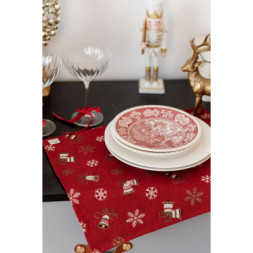 Серветка на стіл Прованс Дзвіночки на червоному 35х45 см (036840)