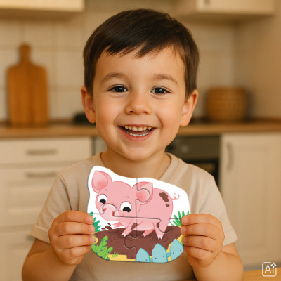 Пазл DoDo 4 в 1 Baby puzzle. Сільські тварини (300686)