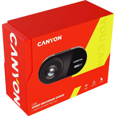Відеореєстратор Canyon DVR25 WQHD 2.5K 1440p Wi-Fi Black (CND-DVR25)