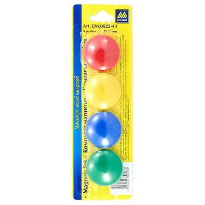 Магнит Buromax 30mm, set 4pcs, blister (BM.0022-43)