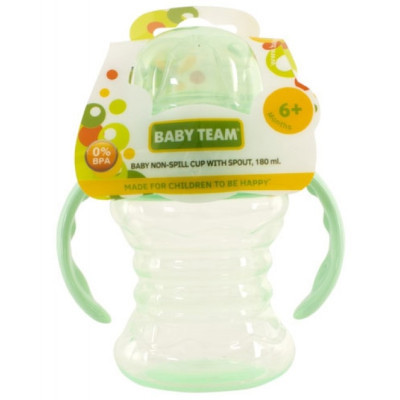 Поїльник-непроливайка Baby Team зі спаутом і ручками 180 мл (5022_м&#039;ятний)