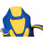 Крісло ігрове GT Racer X-1414 Blue/Yellow