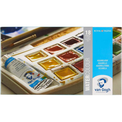 Акварельні фарби Van Gogh 18 кювет+2*10 мл (Біла, Сірий пейна) Royal Talens (8712079048877)