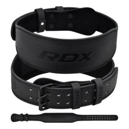 Атлетичний пояс RDX 4 шкіряний Full Black 2XL (WBS-4FB-2XL)