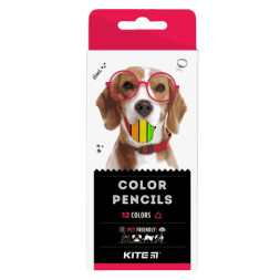Олівці кольорові Kite тригранні Dogs 12 шт. (K22-053-1)