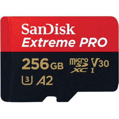 Карта пам&#039;яті SanDisk 256 GB microSDXC UHS-I U3 Extreme Pro+SD Adapter (SDSQXCD-256G-GN6MA)