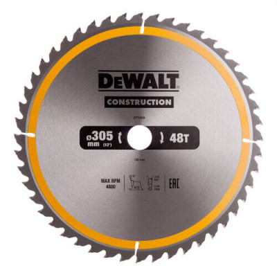 Диск пильний DeWALT СONSTRUCTION, 305x30 мм, 48 z, АТВ, 10 гр., 4800 об/хв (DT1959)