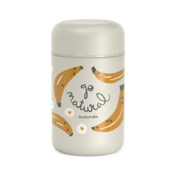 Контейнер для зберігання продуктів Suavinex Go natural Термос для їжі, 400 мл, бежевий, жовтий банан (401504)