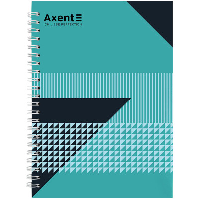 Блокнот Axent на спіралі А5 96 аркушів, клітинка, тверда обкладинка №17 (8032-17-A)