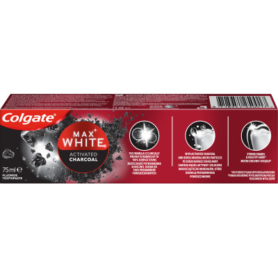 Зубна паста Colgate Max White Charcoal Optic White Відбілювальна з вугіллям 75 мл (8718951250017)
