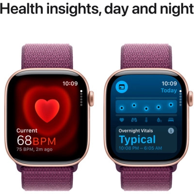 Смарт-годинник Apple Watch Series 10 GPS 46mm Rose Gold Aluminium Case with Plum Sport Loop (MWWV3QH/A)