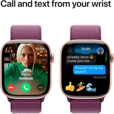 Смарт-годинник Apple Watch Series 10 GPS 46mm Rose Gold Aluminium Case with Plum Sport Loop (MWWV3QH/A)
