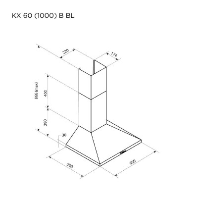 Витяжка кухонна Pyramida KX 60 (1000) B BL