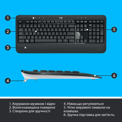 Комплект Logitech MK540 Advanced Wireless UA Black (920-008685)