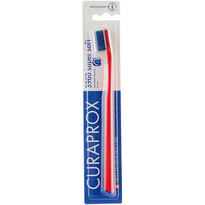 Зубна щітка Curaprox CS 3960 Super Soft Суперм&#039;яка D 0.12 мм Червона із синьою щетиною (CS 3960-09)
