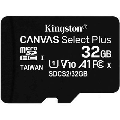 Карта пам&#039;яті Kingston 32GB microSDHC class 10 UHS-I A1 (R-100MB/s) Canvas (SDCS2/32GBSP)