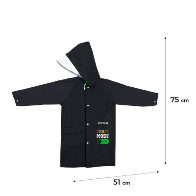 Дощовик дитячий Kite Crazy mode M 130-145 см Чорний (K24-2600M)