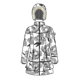 Пальто дитяче Huppa WHITNEY 12460030 білий з принтом 134 (4741468964065)