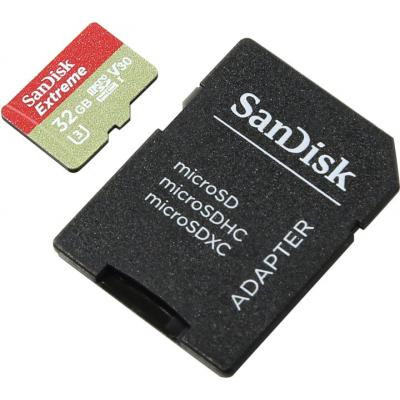 Карта пам&#039;яті SanDisk 32GB microSD class 10 V30 A1 UHS-I U3 Extreme Action (SDSQXAF-032G-GN6AA)
