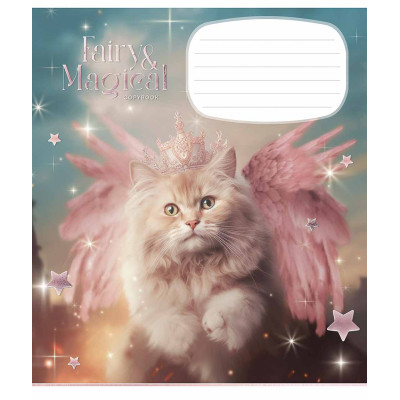 Зошит Школярик Fairy cats 12 аркушів лінія (012-3316L)