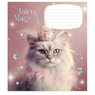 Зошит Школярик Fairy cats 12 аркушів лінія (012-3316L)
