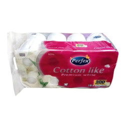 Туалетний папір Perfex Cotton Like Premium White 3 шари 16 рулонів (8606102287718)