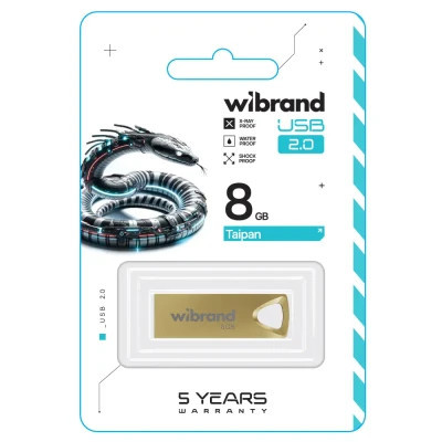 USB флеш накопичувач Wibrand 8GB Taipan Gold USB 2.0 (WI2.0/TA8U2G)