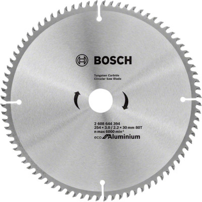 Круг відрізний Bosch пиляльний Eco for Aluminium 254x30-80T (2.608.644.394)