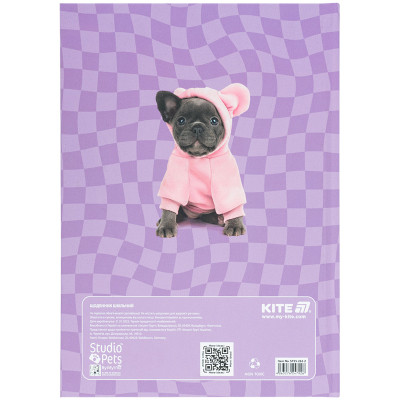 Щоденник шкільний Kite Studio Pets, тверда обкладинка (SP25-262-2)