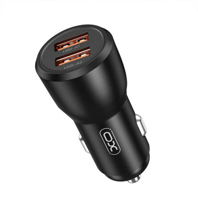 Зарядний пристрій XO CC55 QC3.0 18W (2USB/2.4A) + USB - Lightning + MicroUSB + Type-C Black (XO-CC55-BK)