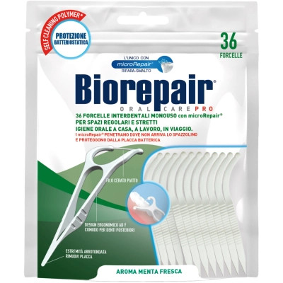 Флос-зубочистки Biorepair Насичені гідроксиапатитом 36 шт. (8017331060056)