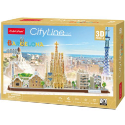 Пазл Cubic Fun Тривимірна головоломка-конструктор City Line Barcelona (MC256h)