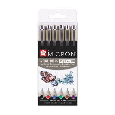 Лайнер Sakura Набір Pigma Micron 05 BASIC 6 кольорів (8712079421755)