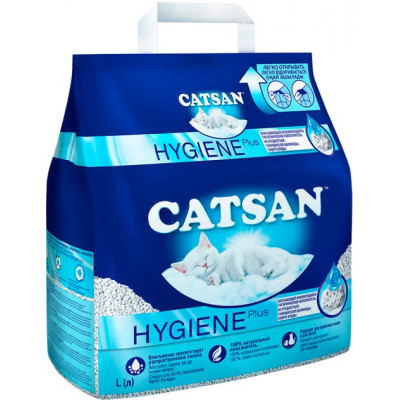 Наповнювач для туалету Catsan Hygiene plus Мінеральний вбирний 10 л (4008429130403/4008429122866)