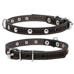 Нашийник для тварин Collar одинарний з прикрасами Ш 14 мм Д 27-35 см чорний (00041)