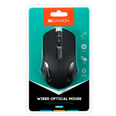Мишка Canyon CM-02 USB Black (CNE-CMS02B)