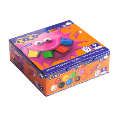 Гуашеві фарби ZiBi KIDS Line 9 кольорів по 10 мл (ZB.6652)