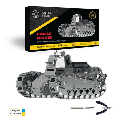 Конструктор Metal Time Колекцiйна модель Nimble Fighter Танк Renault FT-17 механічний (MT010)