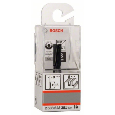 Фреза Bosch Professional пазова з двома лезами, Std, S8, D8, L20 (2.608.628.381)