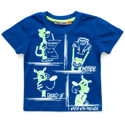 Футболка дитяча First kids з коміксами (2028-92B-blue)