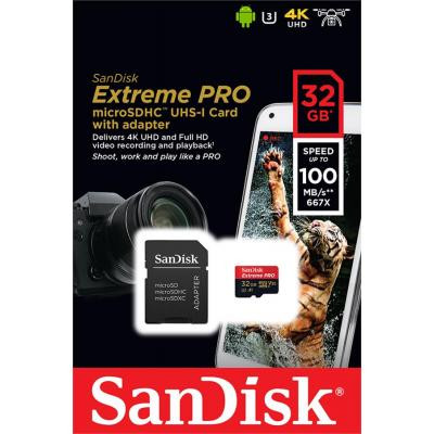 Карта пам&#039;яті SanDisk 32GB microSD class 10 V30 A1 UHS-I U3 4K Extreme Pro (SDSQXCG-032G-GN6MA)