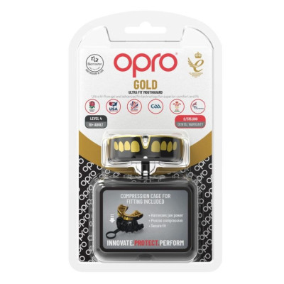 Капа Opro Gold Grillz Black/Gold (102504012) (Gold_Grillz_Bl/Gold)