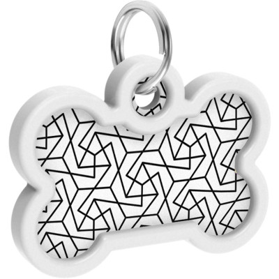 Адресник для тварин WAUDOG Smart ID з QR паспортом &quot;Геометрія&quot;, кістка 40х28 мм (0640-0202)