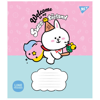 Зошит Yes Line Friends. Sweetieland 12 аркушів коса лінія (766935)