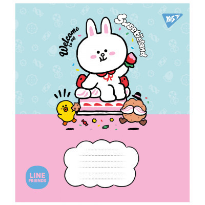 Зошит Yes Line Friends. Sweetieland 12 аркушів коса лінія (766935)